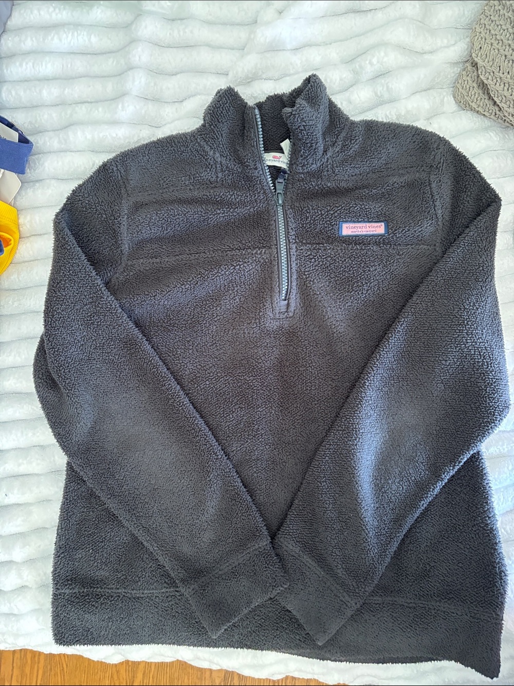 Vineyard Vines Women’s  Charcoal Gray Zip-Up Sherpa Pullover
